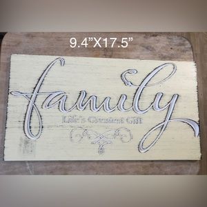 Family...life's greatest gift wood sign-9.4”X17.5”